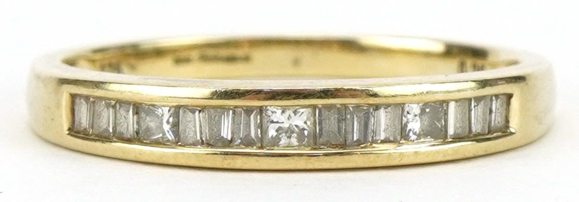 9ct gold diamond half eternity ring, the band stamped 0.25 carat, size N, 1.6g