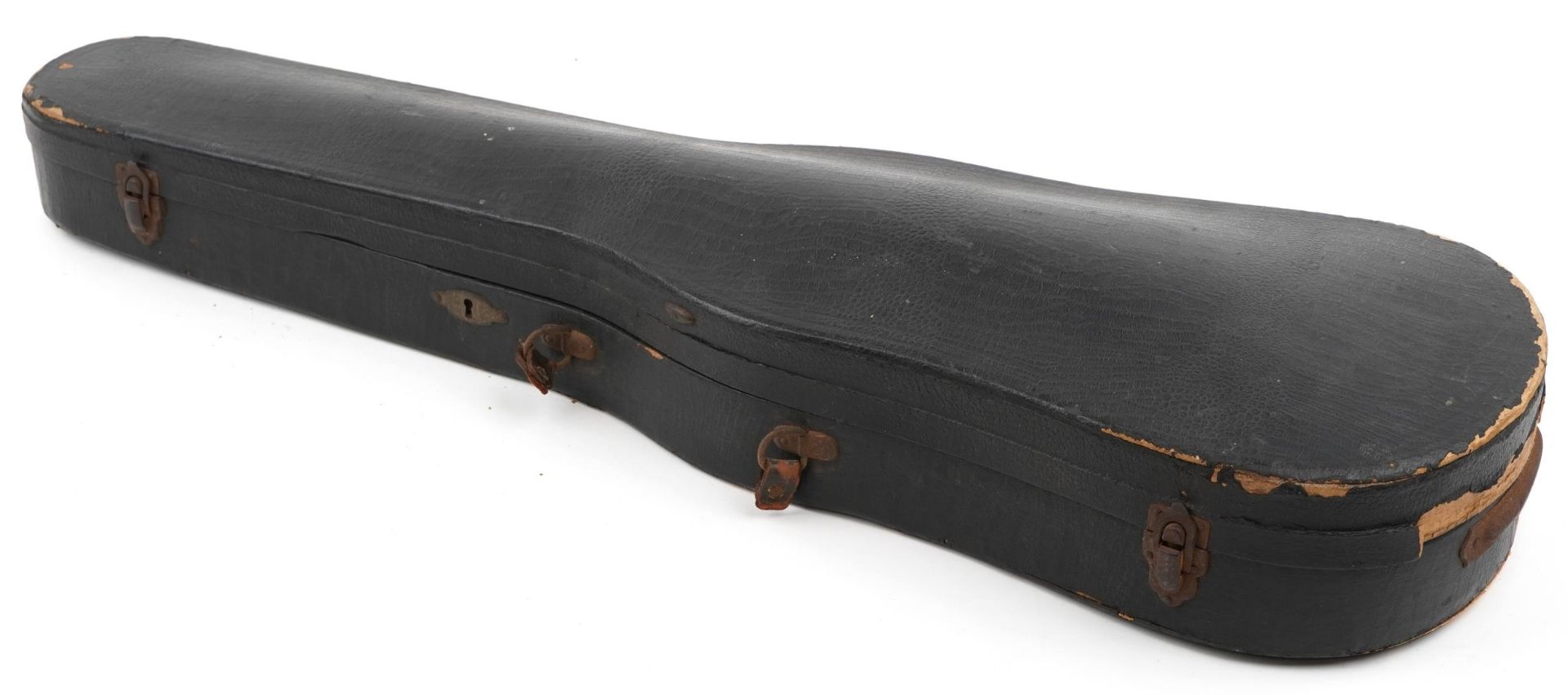 Old wooden violin with one piece back, the violin with rosewood mount and fitted carrying case, - Image 12 of 12