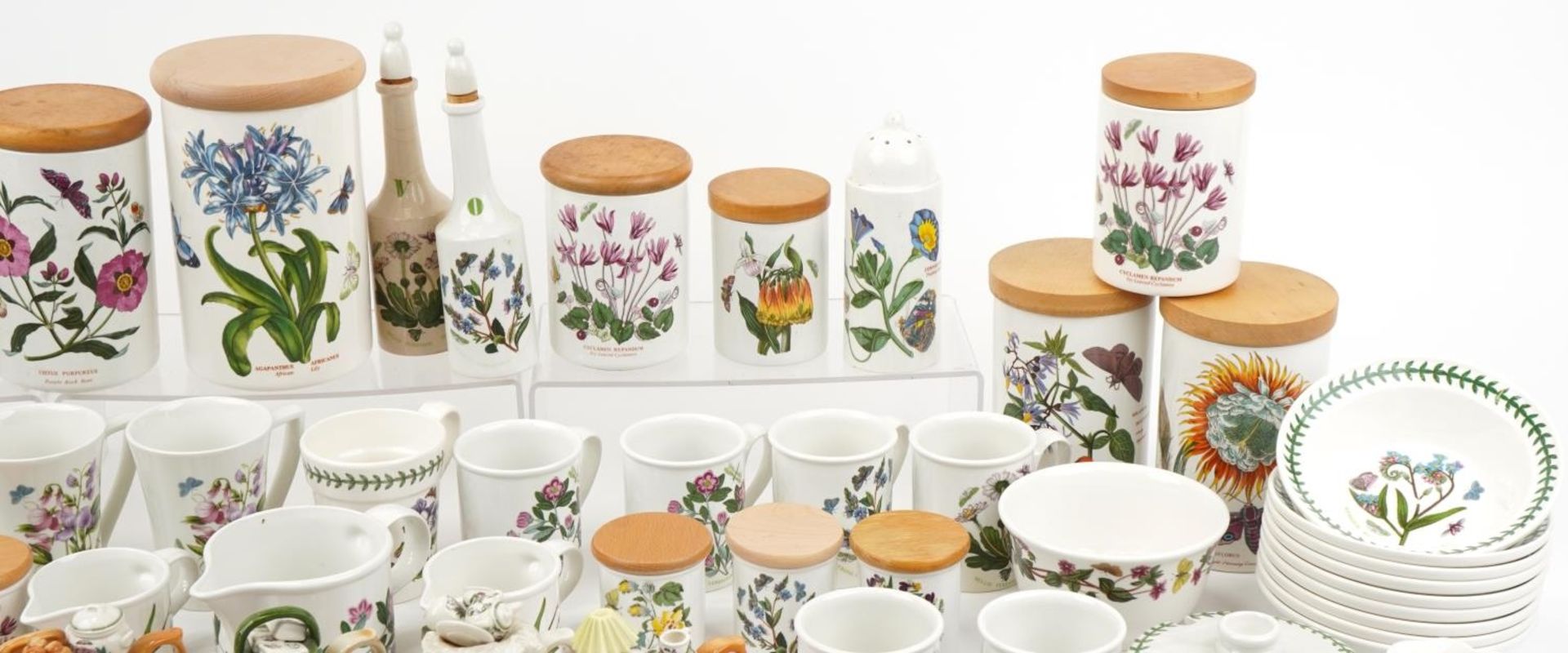 Large collection of Portmeirion Botanic Garden dinnerware, teaware and storage jars, the largest - Image 6 of 12