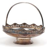 WMF, German silver plated basket with swing handle, 22cm in diameter