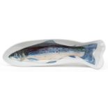 Scottish Highland stoneware fish serving platter, 64.5cm in length