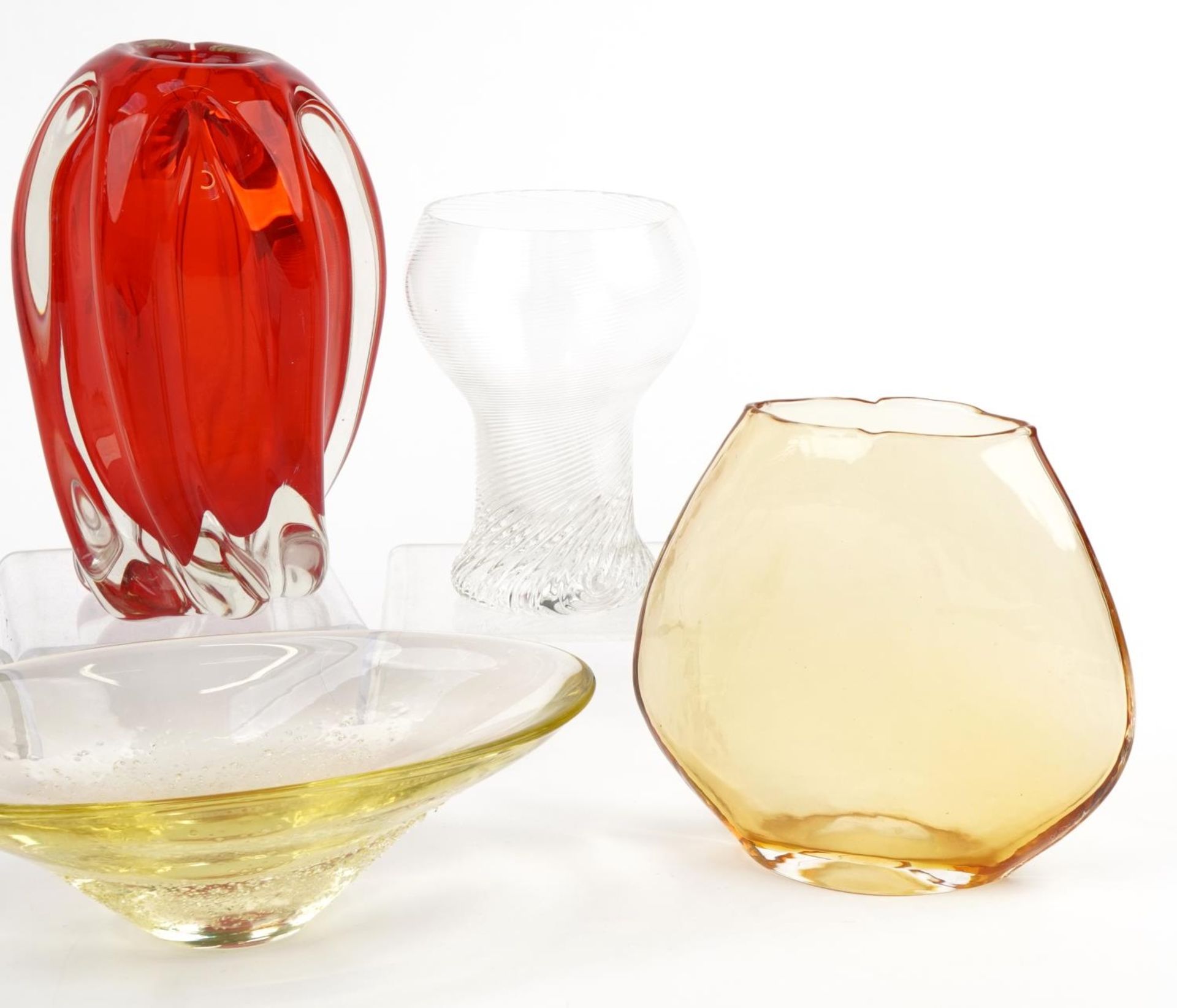 Art glassware including a Murano sculpture with V Nason & C label, the largest 22.5cm high - Image 5 of 6