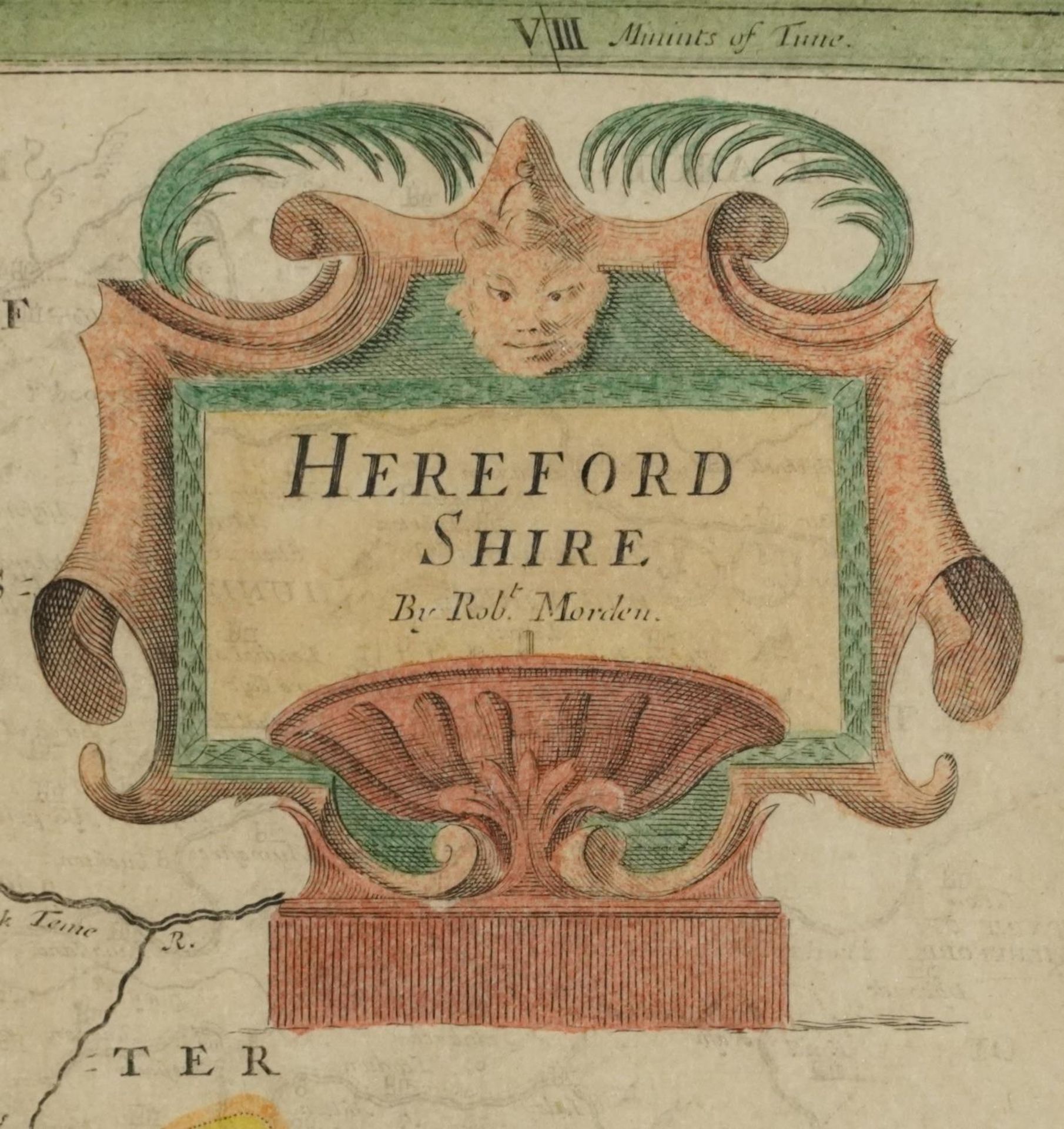 Three Robert Morden antique hand coloured maps comprising Herefordshire, Somersetshire and - Bild 4 aus 15