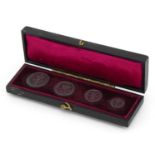 Queen Victoria 1896 Maundy coin set with silk lined tooled leather fitted case