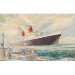 Vintage shipping interest United States Cruise Liner poster designed by Harold Ing, printed by The