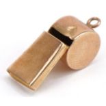 9ct gold whistle charm, 1.8cm high, 0.9g