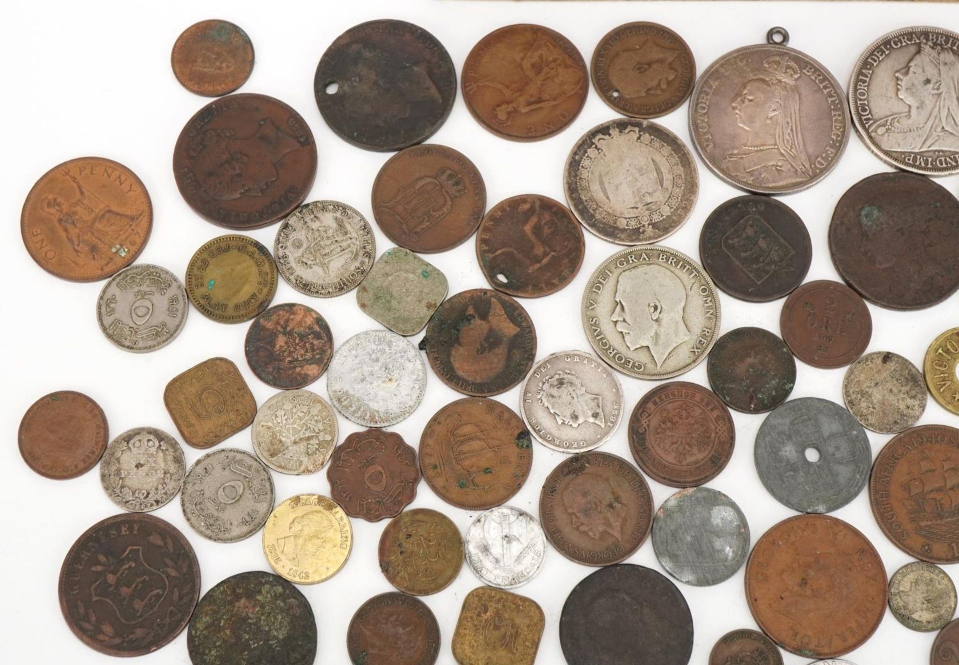 Early 19th century and later British and world coinage including two crowns, George IV half crown - Image 2 of 5