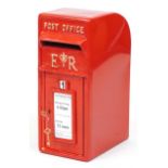 Elizabeth II style red painted metal postbox, 56cm high