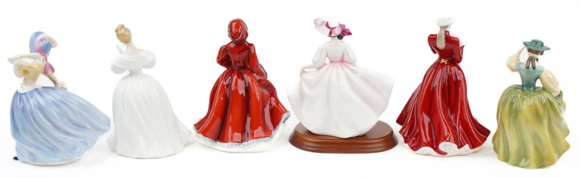 Six Royal Doulton figurines including Denise HN2477, Rachel HN2936 and A Winter's Morn limited - Image 8 of 10