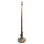 Victorian copper and brass standard lamp, 130cm high