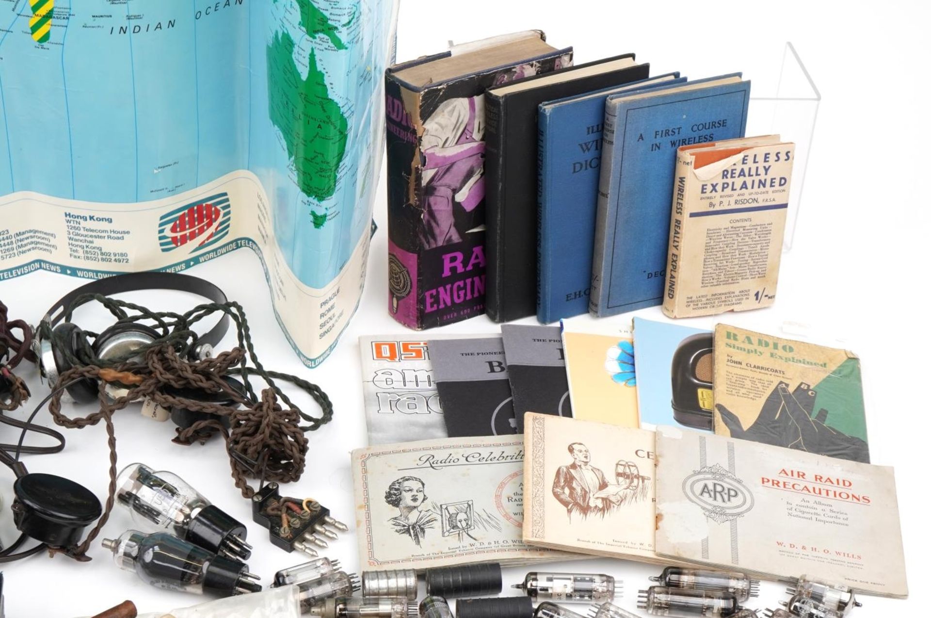 Collection of vintage radio valves, headphones, books, magazines and a World Television Standards - Image 4 of 6