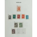 Collection of 20th century Netherlands stamps arranged in an album