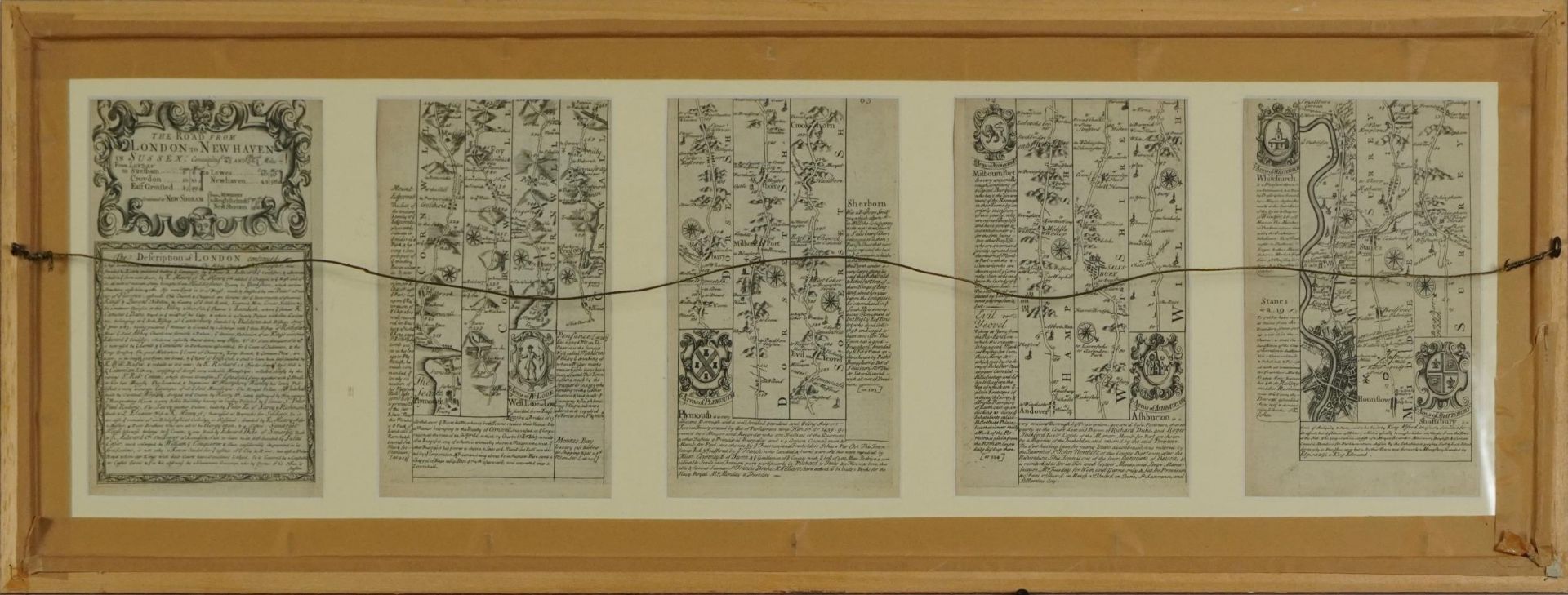 The Road from London to Newhaven and The Road from London to Land's End Cornwall, set of four 18th - Image 5 of 7