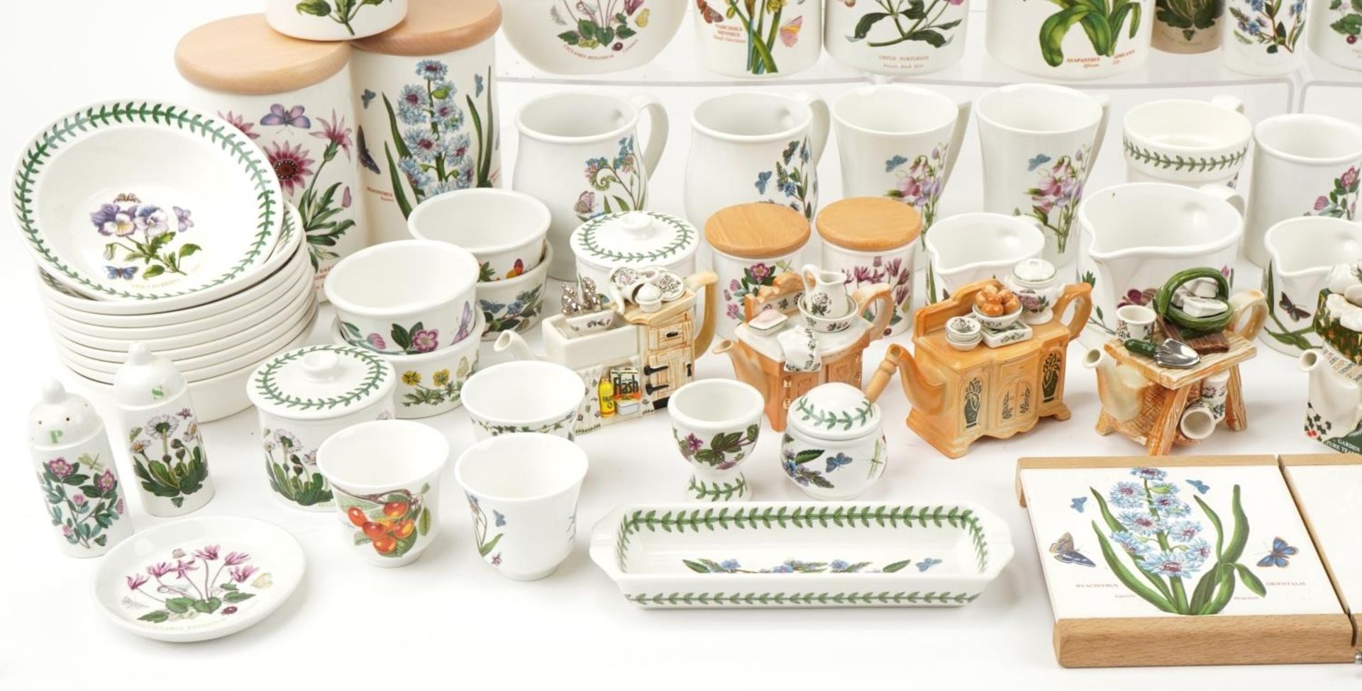 Large collection of Portmeirion Botanic Garden dinnerware, teaware and storage jars, the largest - Image 8 of 12