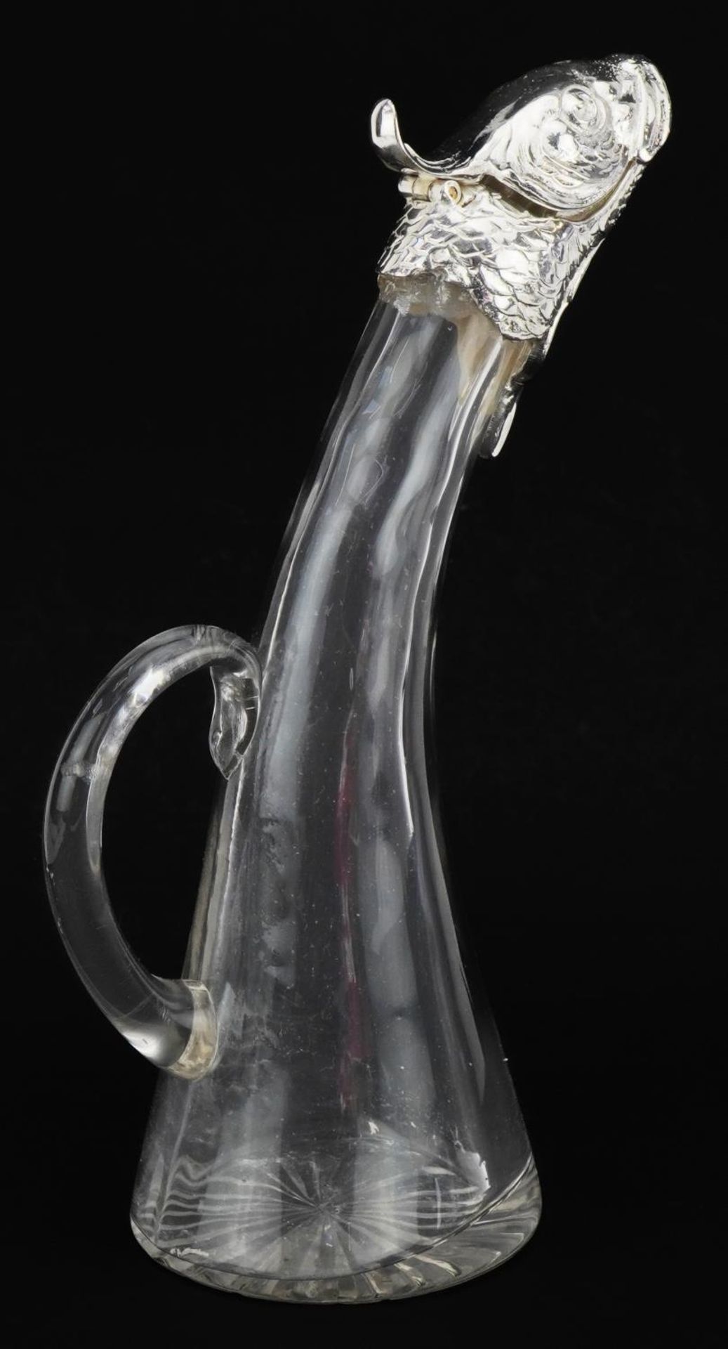 Novelty cut glass and silver plated claret jug in the form of a fish, 24cm high - Bild 4 aus 12