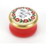 Halcyon Days enamel ring box, 2.3cm diameter