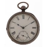 Waltham Watch Company, Victorian gentlemen's silver open face pocket watch with enamelled dial,
