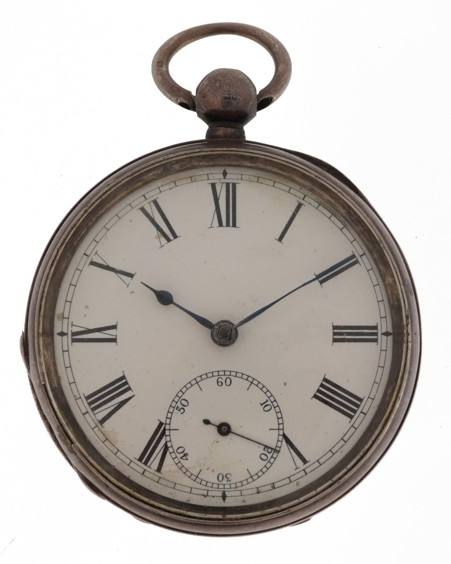 Waltham Watch Company, Victorian gentlemen's silver open face pocket watch with enamelled dial,