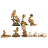 Ten animal figures including Country Artists and Aynsley, the largest 17cm high