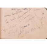 Autographs and annotations arranged in an album including West Ham United, Leighton FC and