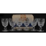 Set of six Waterford crystal Colleen sherry glasses, each 10cm high