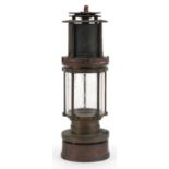 Early 20th century miner's lamp impressed 255, 28cm high