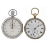 Two gentlemen's open face pocket watches comprising Smiths and an Argentan example engraved