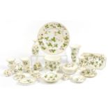 Large quantity of Wedgewood Wild Strawberry pattern vases, bells , trinket pots and covers,