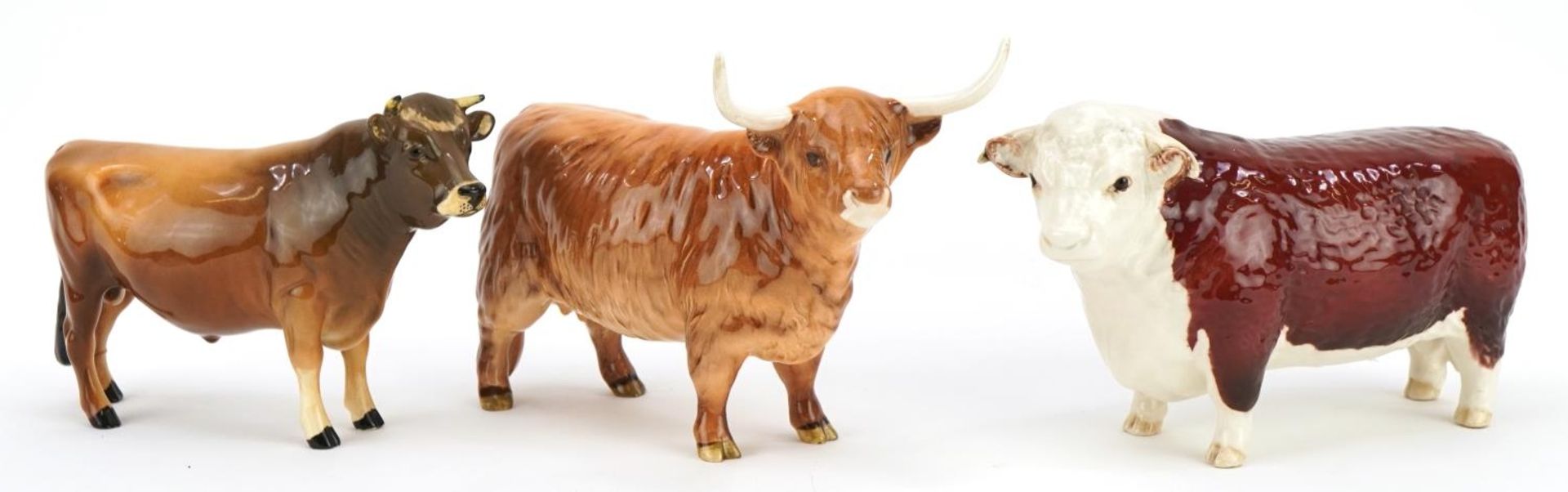 Three Beswick cows including Champion of Champions and Champion Dunsley Coy Boy, the largest 19cm in - Image 2 of 8