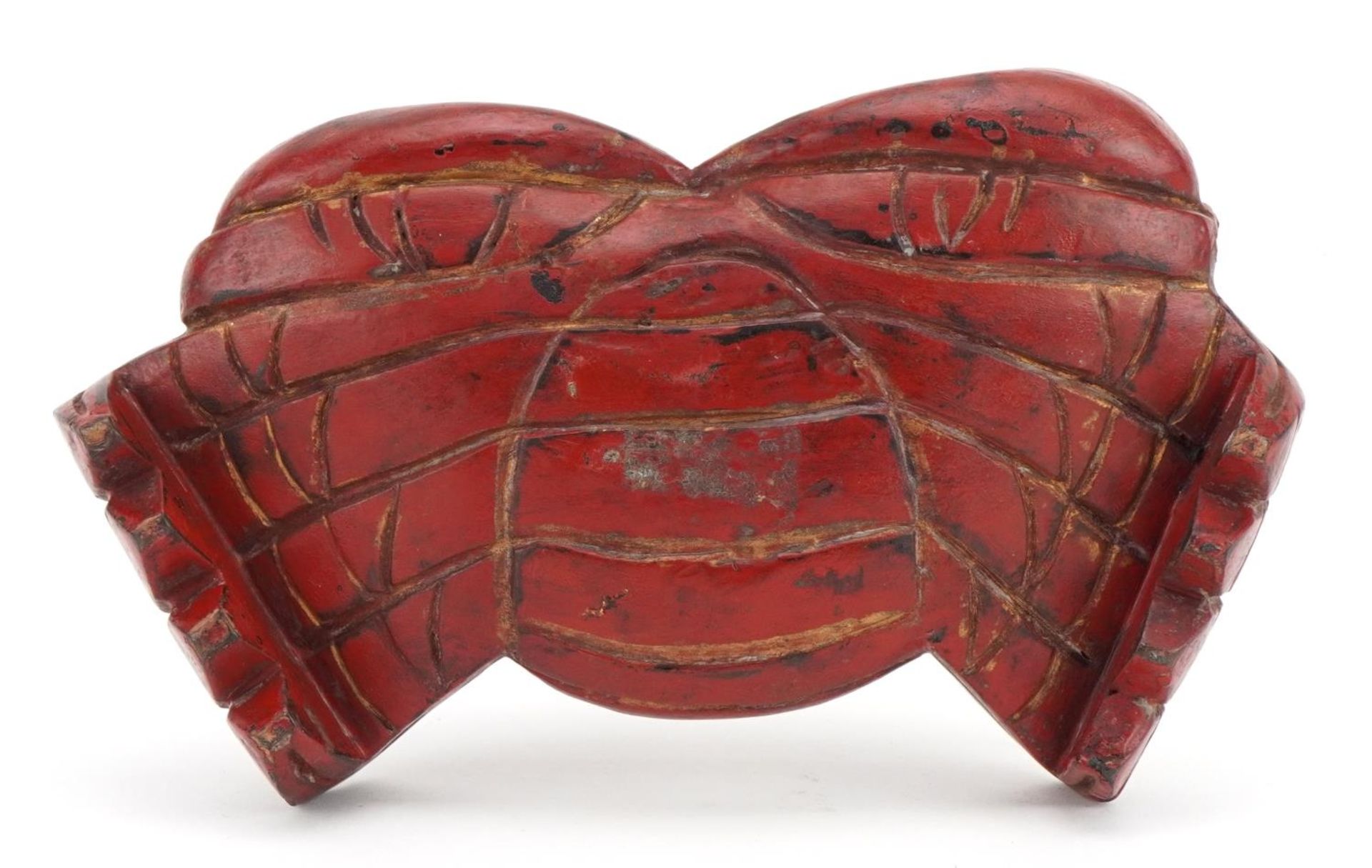 Chinese cinnabar lacquer box and cover in the form of a crab, 22.5cm wide - Image 3 of 3