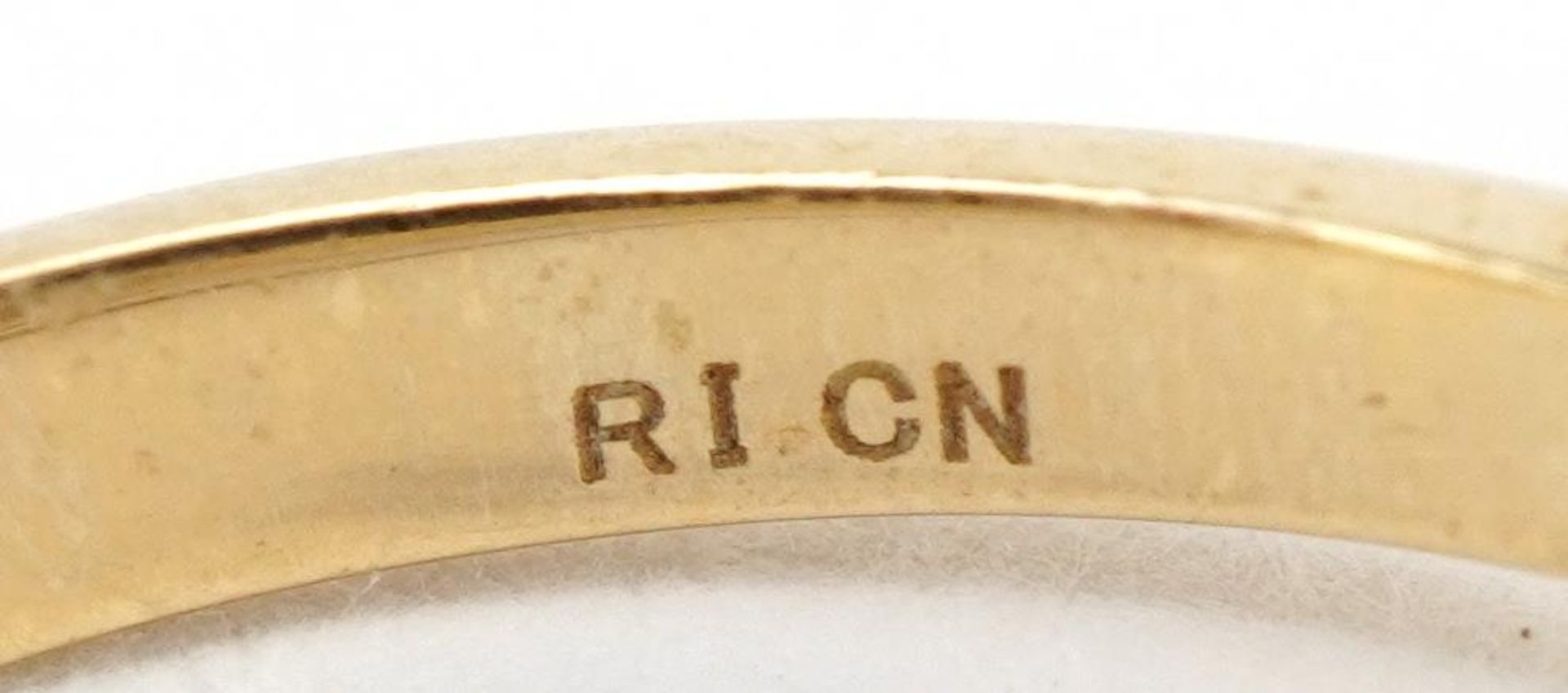 14k gold tanzanite and diamond five stone ring, size K/L, 2.1g - Bild 5 aus 5