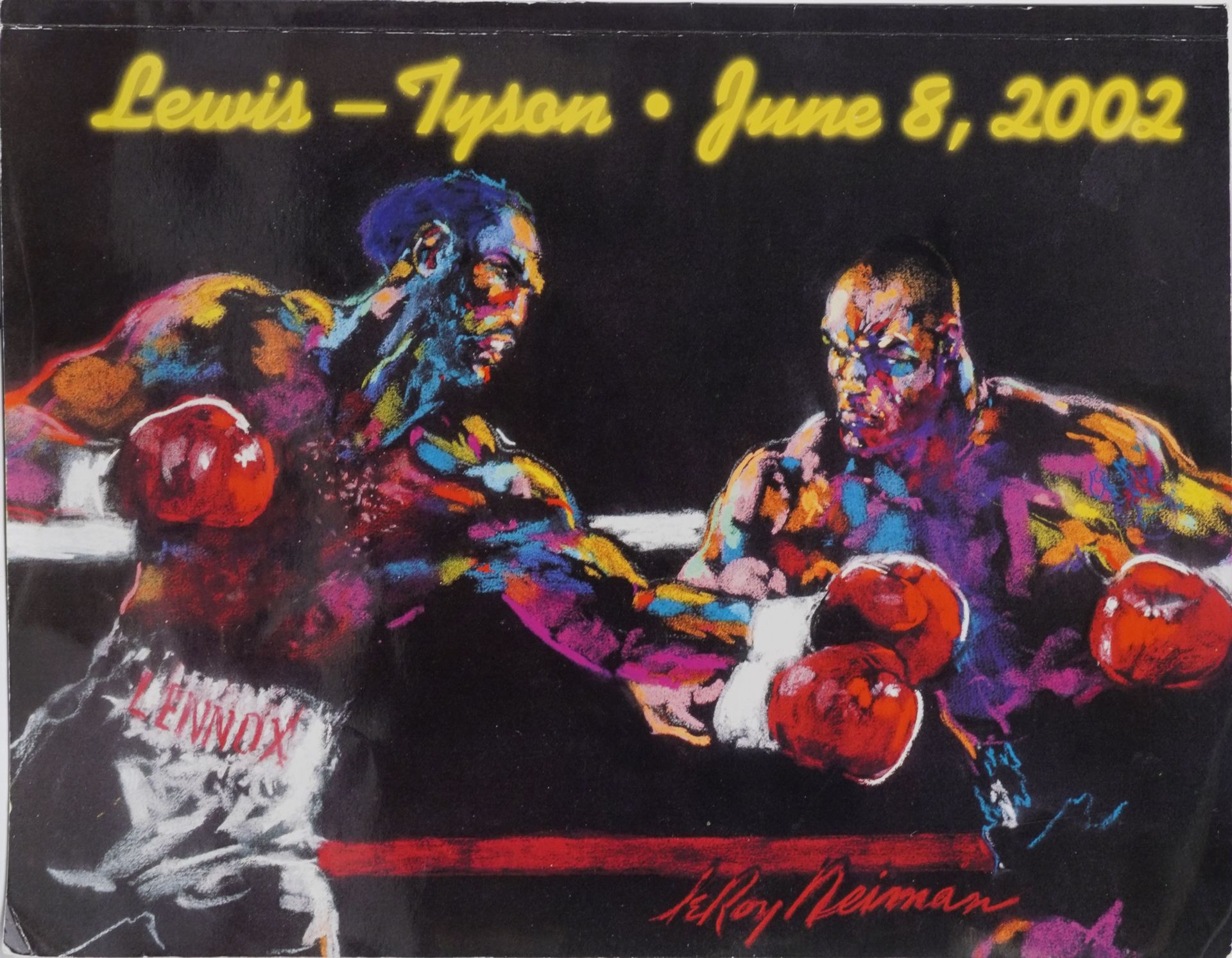 Lennox Lewis and Mike Tyson boxing programme with ticket dated 8th June 2002 - Image 2 of 3