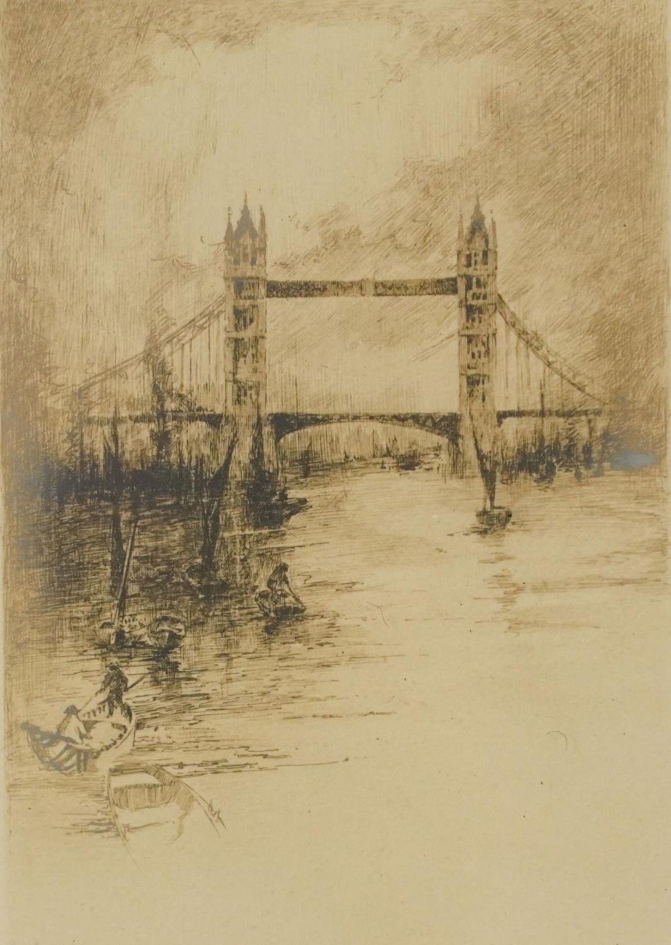 Arthur L Cherry - London Bridge and Shaftsbury Memorial Fountain, pair of pencil signed drypoint - Image 8 of 12