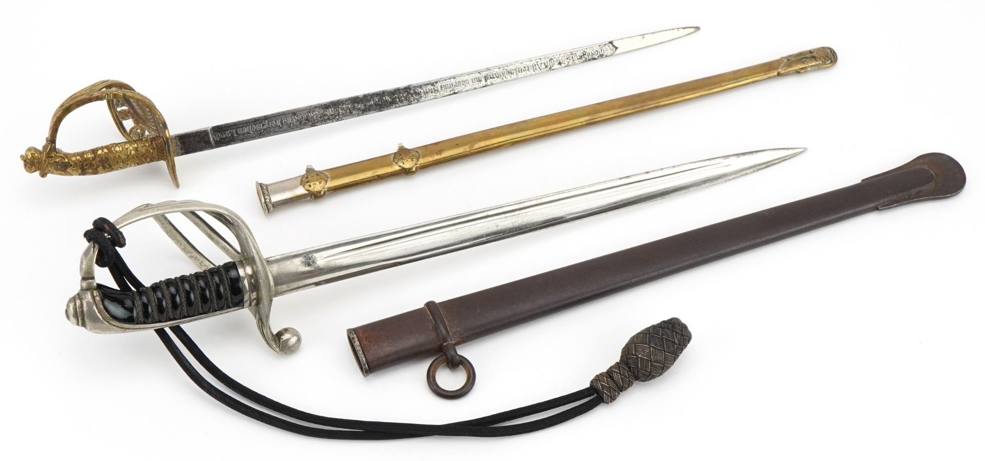 Two military interest letter openers in the form of miniature swords with scabbards including a - Image 2 of 3