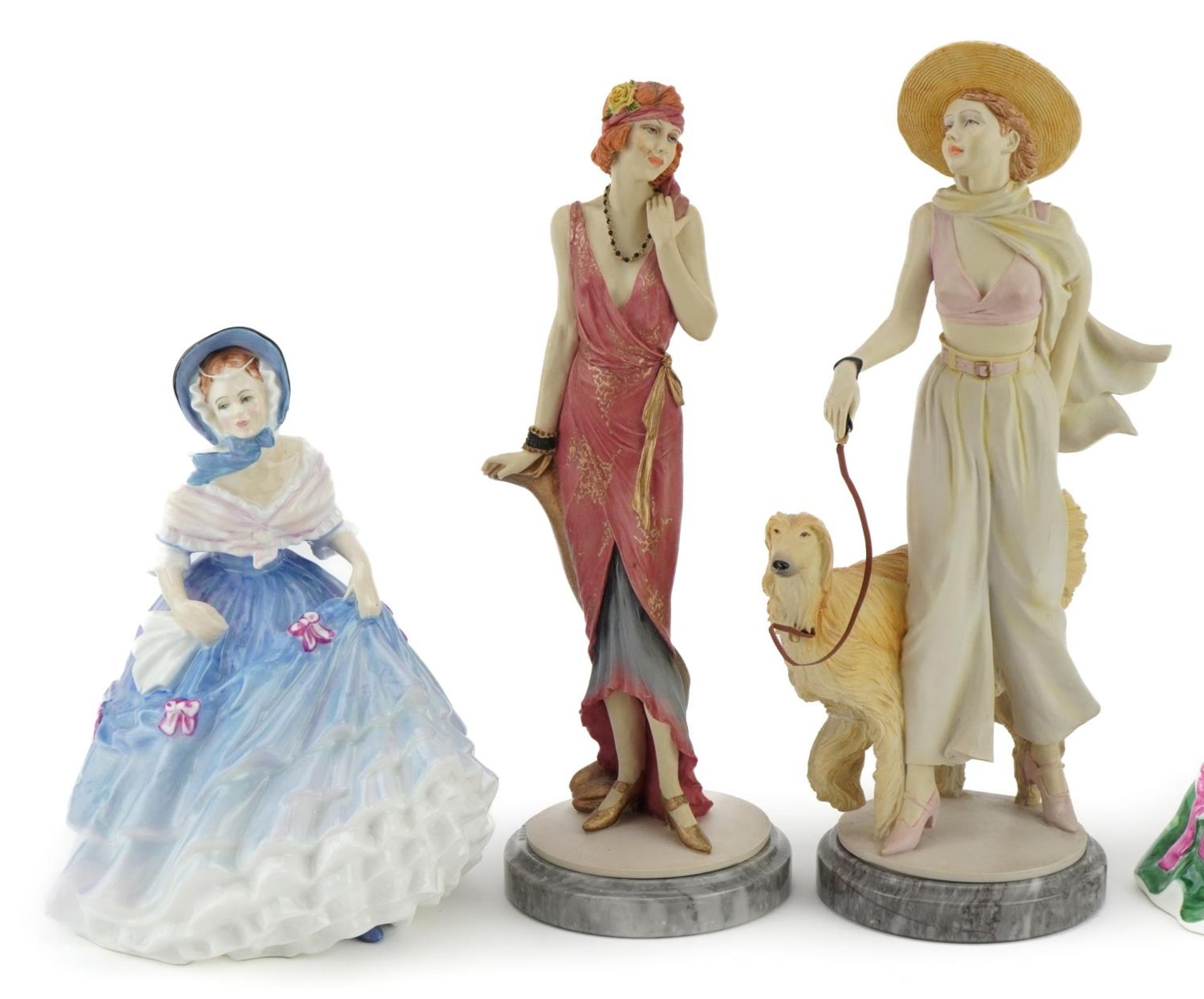 Five Royal Doulton figurines including two Classique examples raised on circular bases - Image 3 of 10