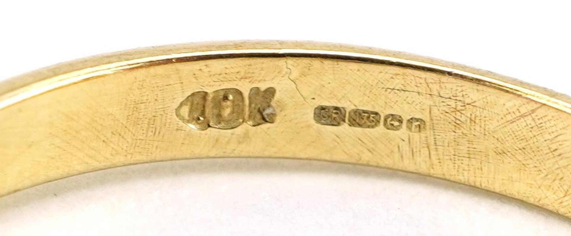 10k gold amethyst five stone ring, size N, 1.8g - Bild 4 aus 4