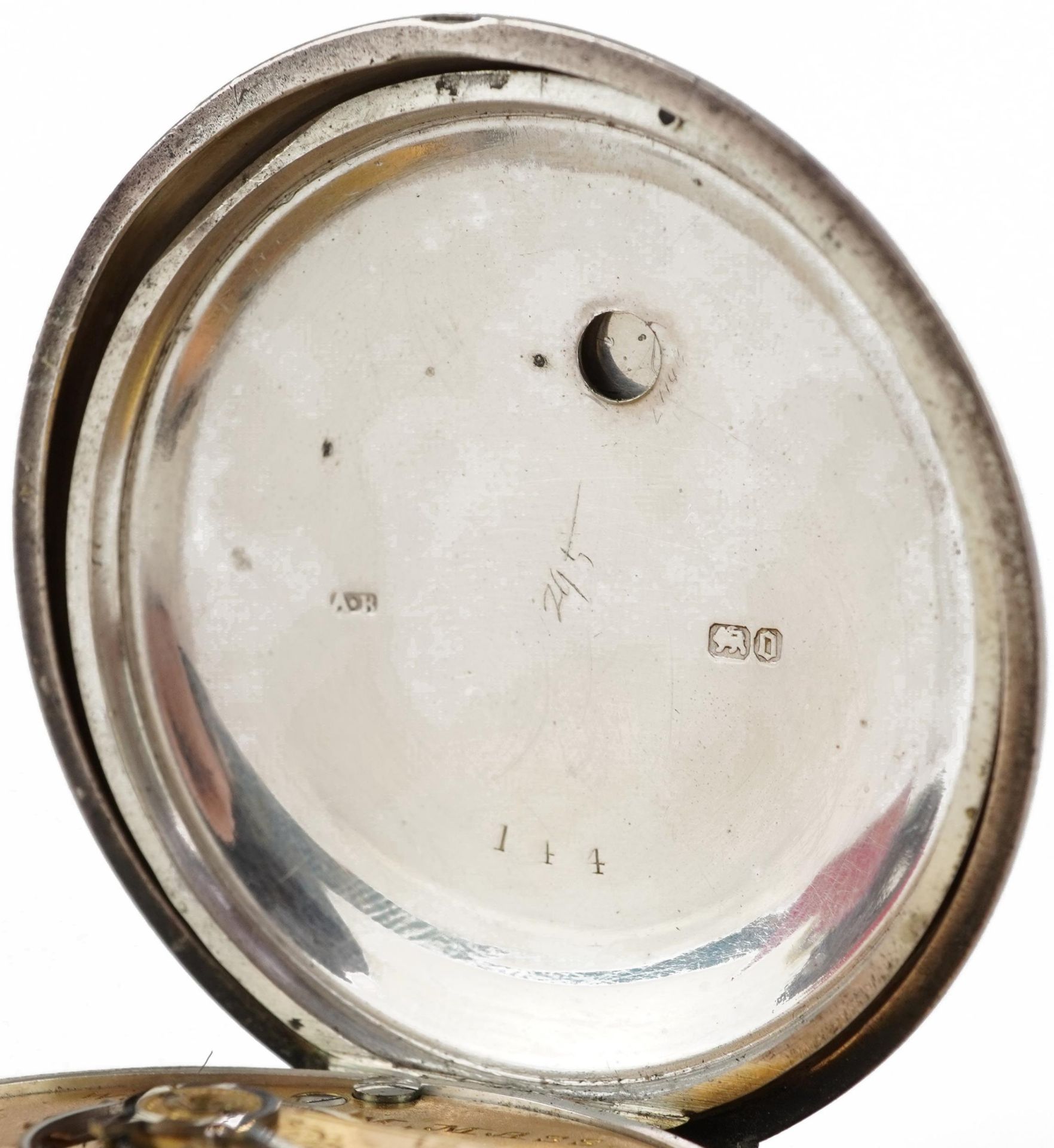 Waltham Watch Company, Victorian gentlemen's silver open face pocket watch with enamelled dial, - Image 4 of 4