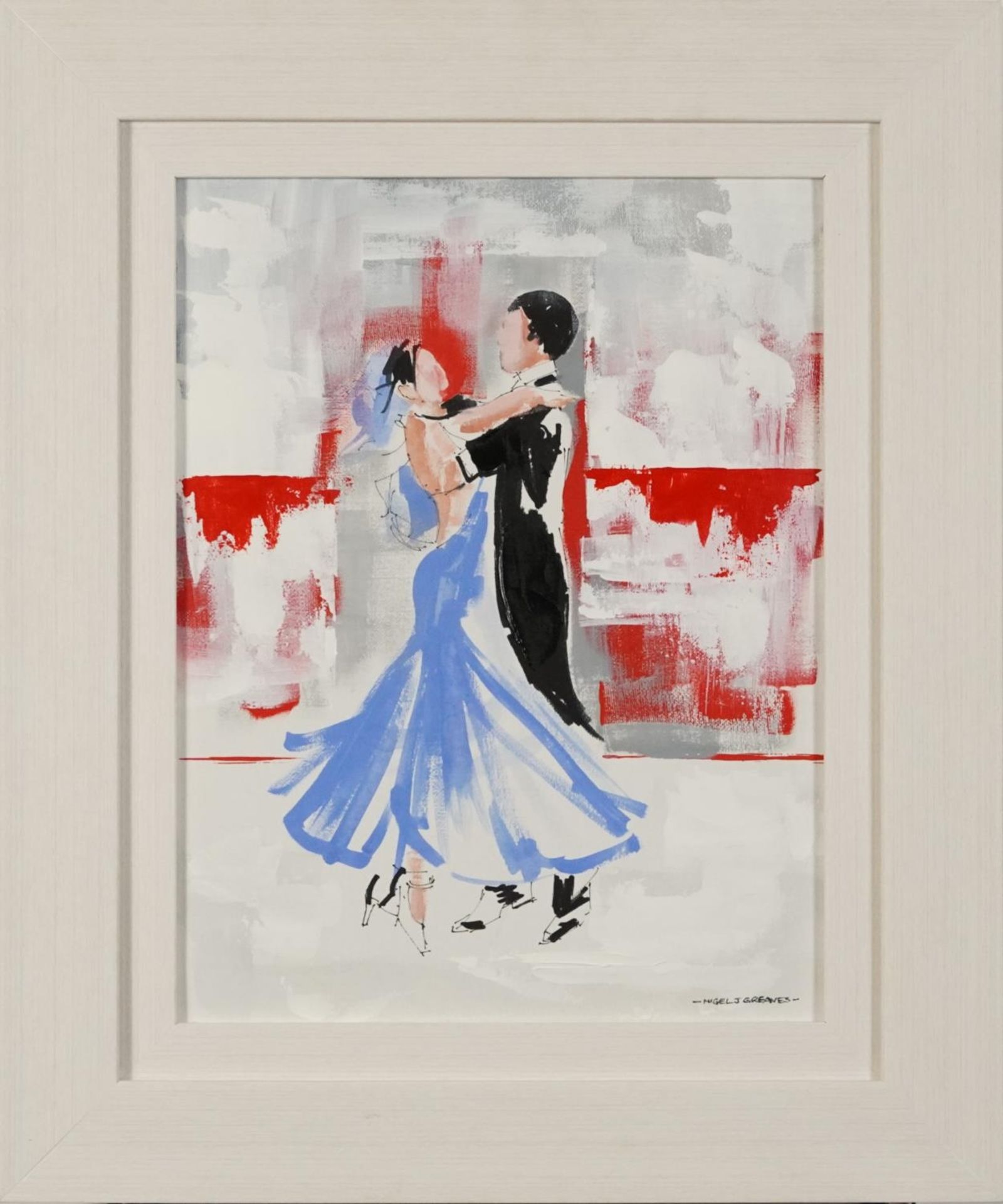 Nigel J Greaves - Dance With Me, oil on board, certificate of authenticity verso, mounted and - Bild 4 aus 12