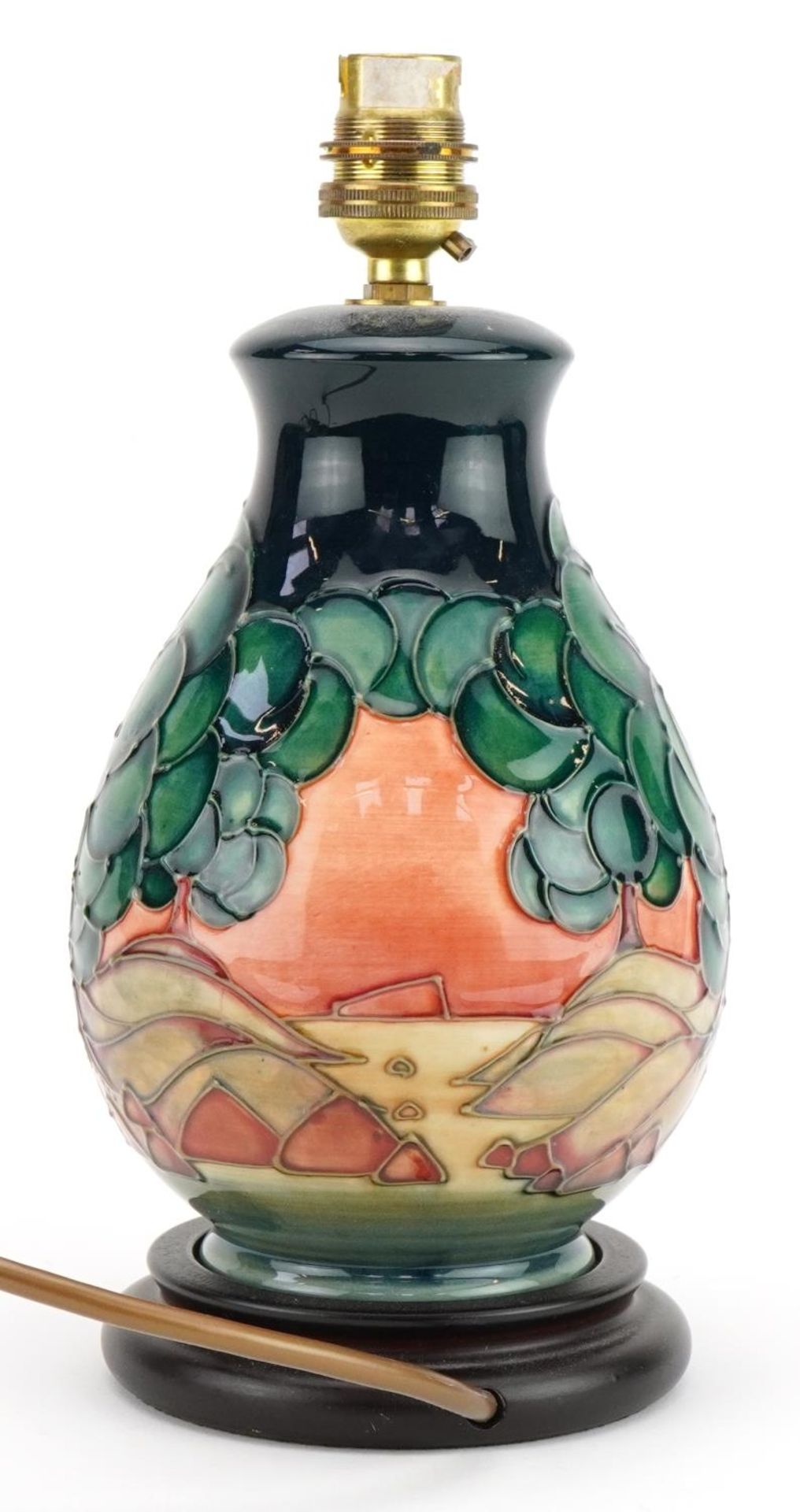 Moorcroft pottery baluster table lamp hand painted in the Mamoura pattern, 27cm high - Image 2 of 3