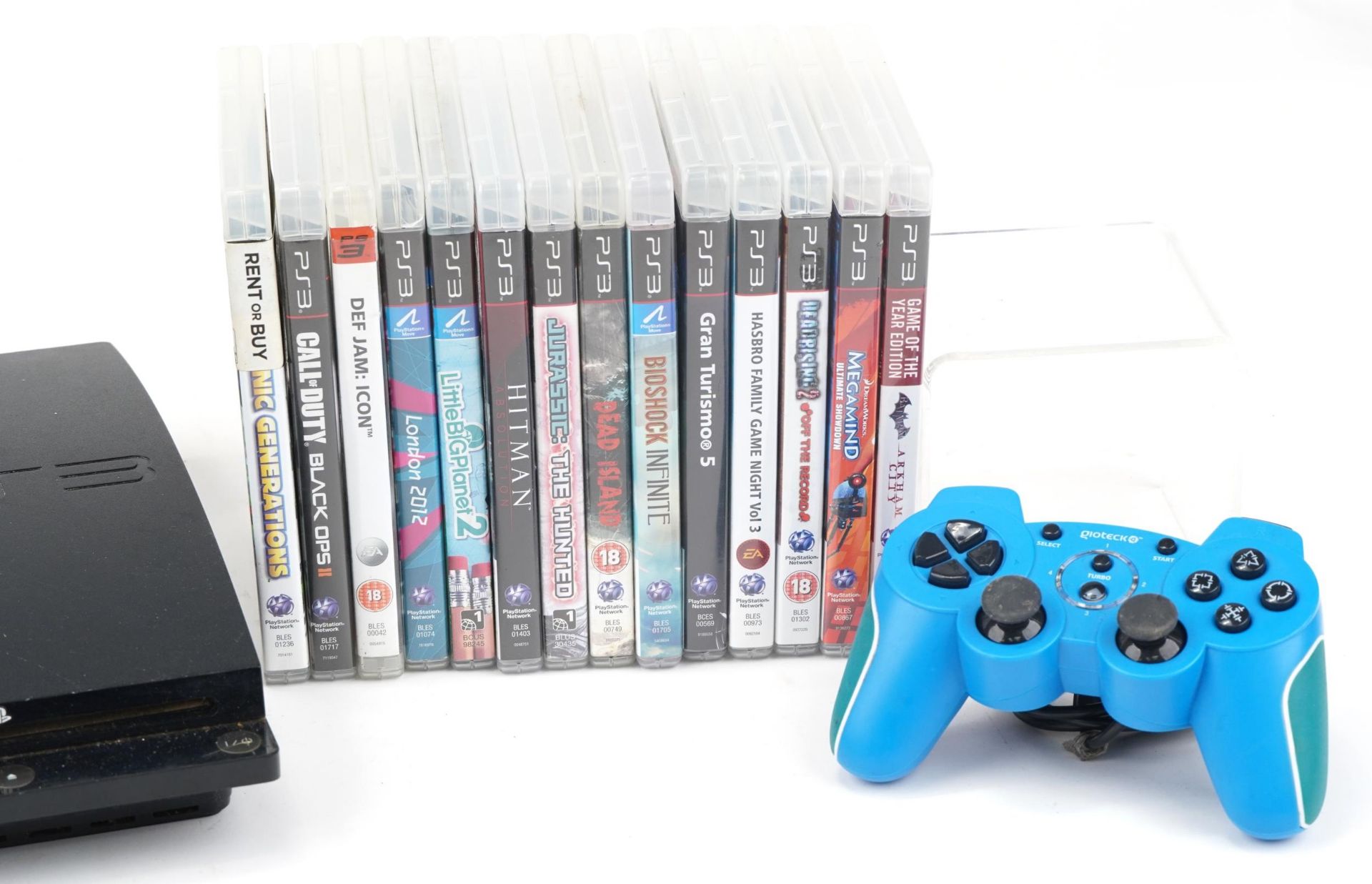 Sony PlayStation 3 games console with controller and a collection of games - Image 3 of 3