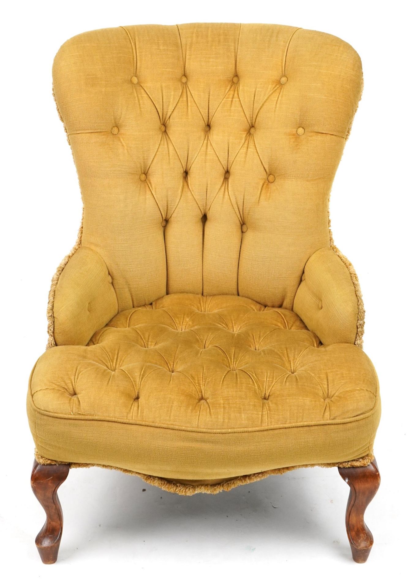 Mahogany framed button back bedroom chair, 86cm high - Bild 2 aus 4