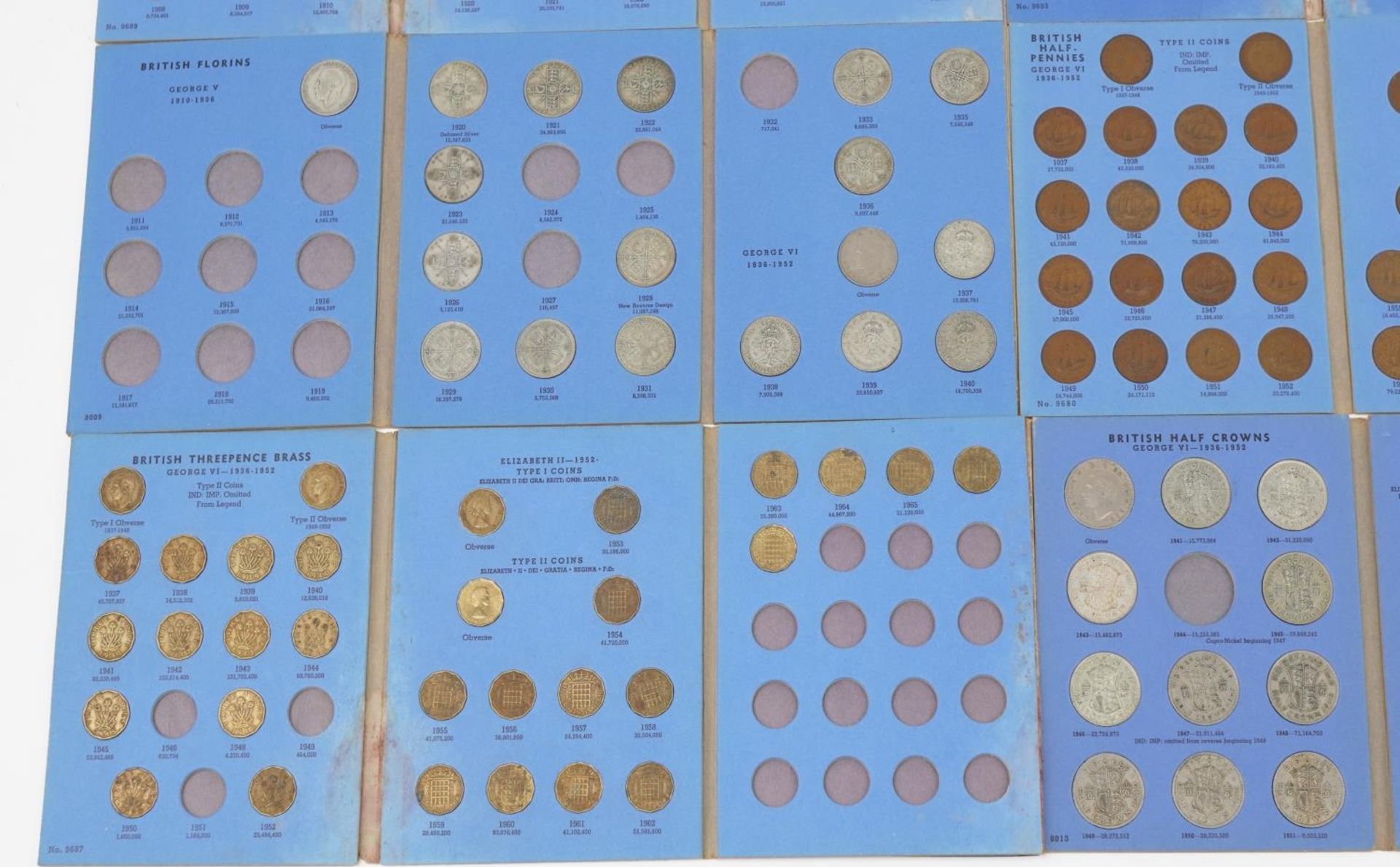 Twelve Great Britain coin albums with various coins, some pre 1947 including half crowns, shillings, - Image 4 of 5