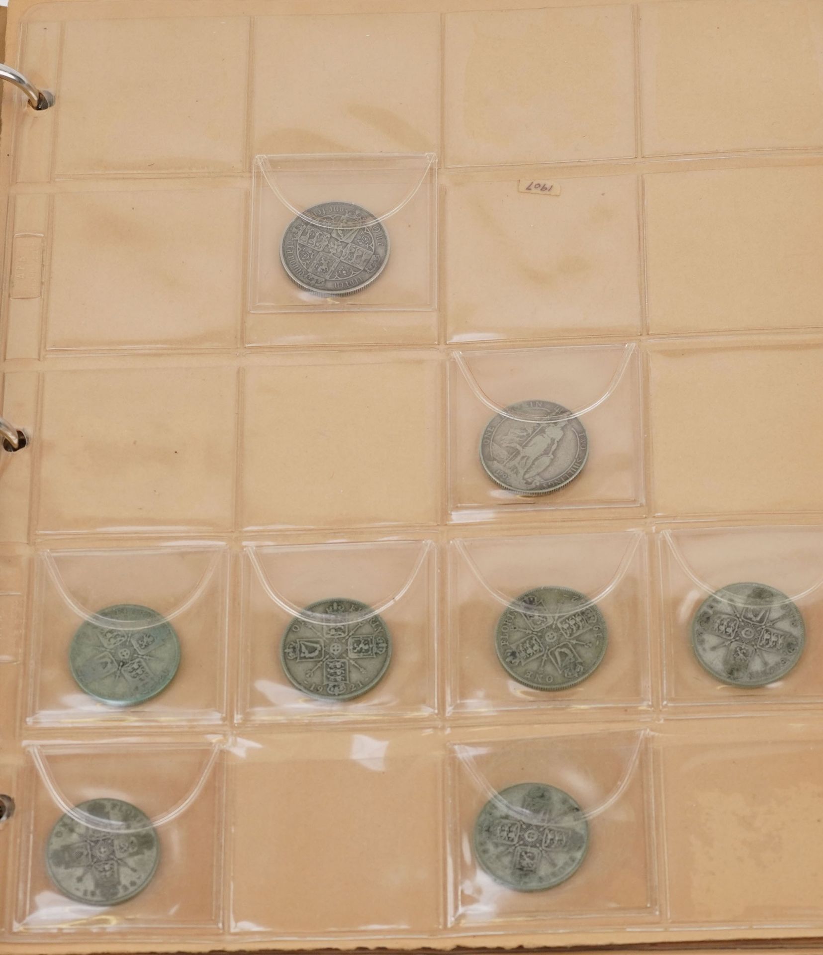 Victorian and later British coinage, some silver, arranged in an album including thrupenny bits, - Image 5 of 7