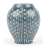 Pilkington's Royal Lancastrian vase having a mottled blue dripping glaze, impressed V3 to the