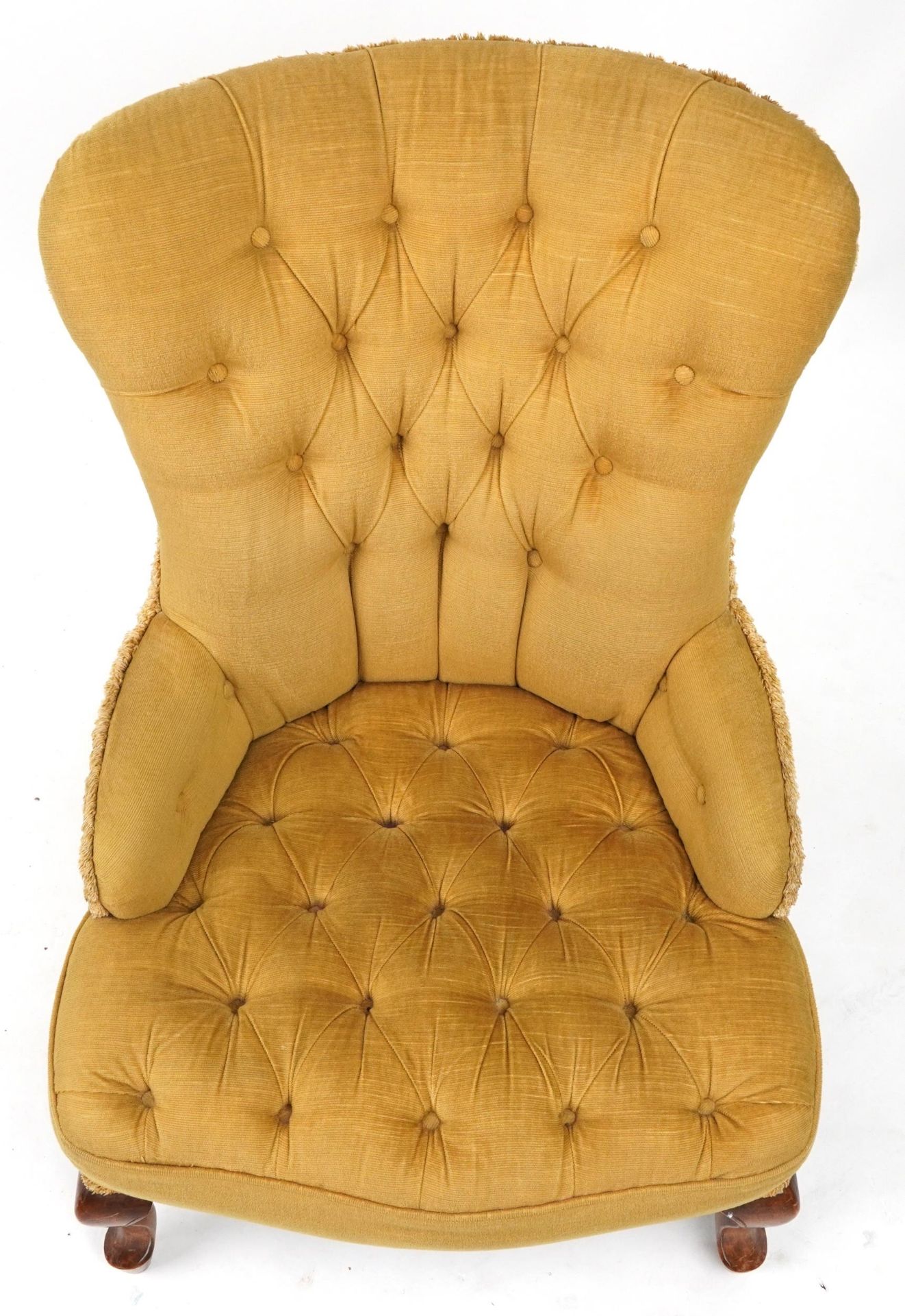 Mahogany framed button back bedroom chair, 86cm high - Bild 4 aus 4