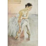 Andrew Atroshenko - Debut, Russian oil on canvas board, Francis Iles label verso, framed, 59cm x