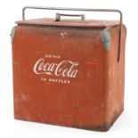 Advertising Coca Cola ice cooler, 48cm H x 43cm W x 31cm D