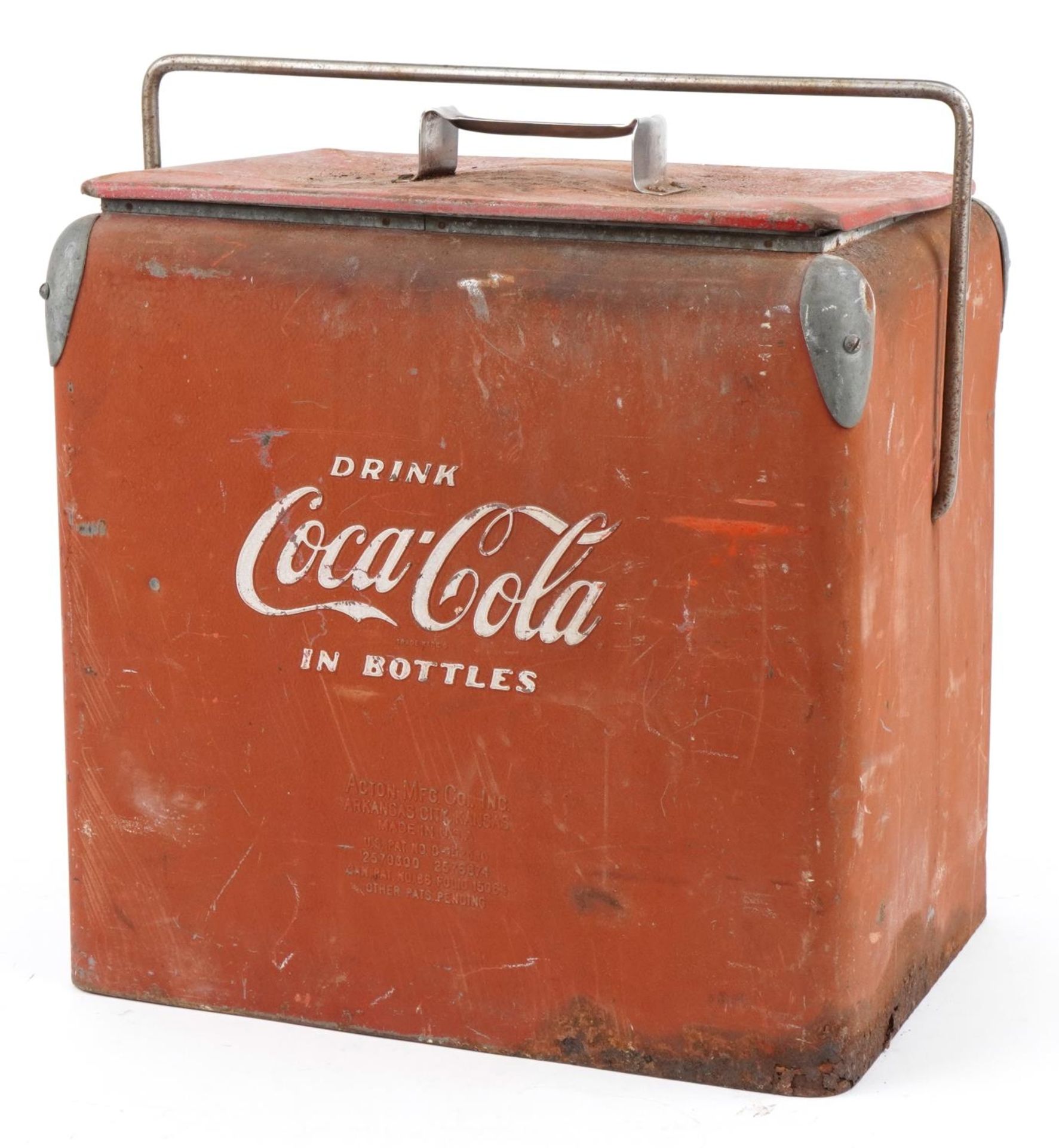 Advertising Coca Cola ice cooler, 48cm H x 43cm W x 31cm D