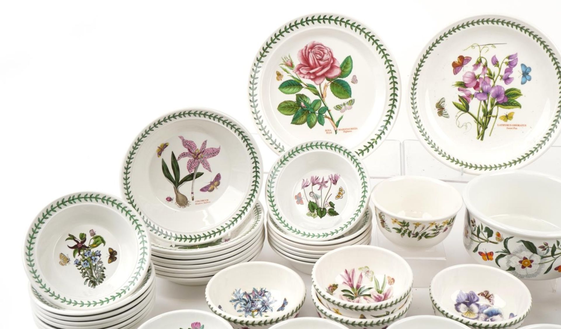 Large collection of Portmeirion Botanic Garden plates, bowls and dishes, the largest 27cm in - Image 3 of 14