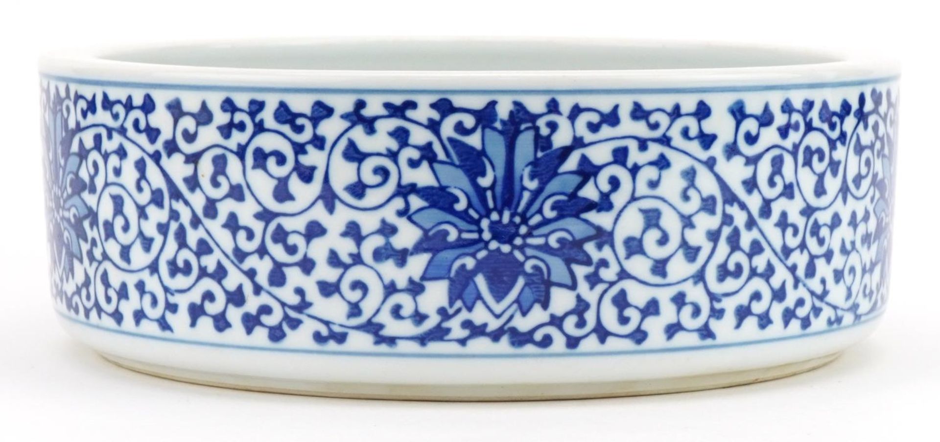 Chinese blue and white porcelain bowl hand painted with flowers, six figure character marks to the - Image 3 of 7